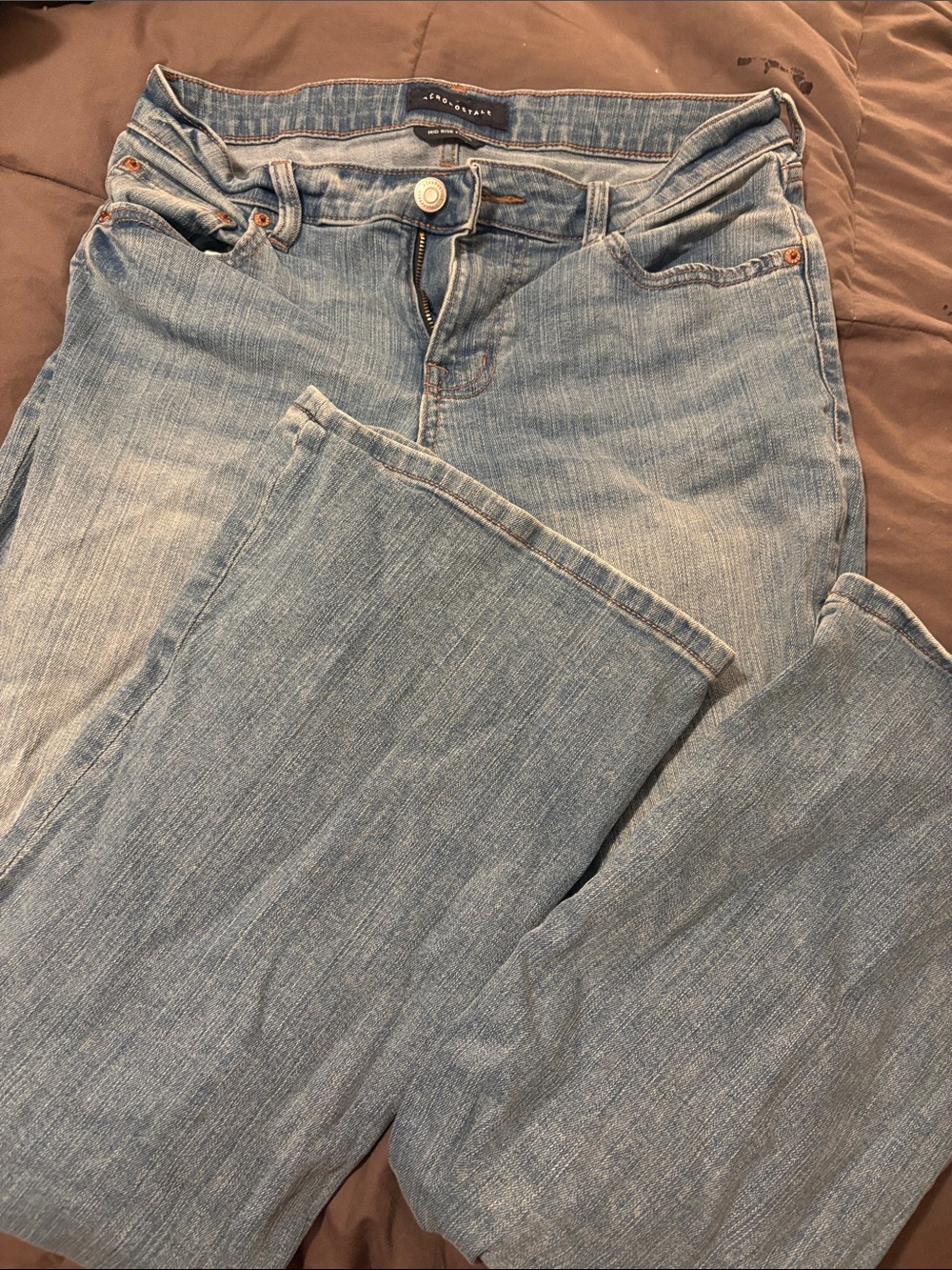 Aeropostale Light Blue Women's Jeans - Mid Rise Flare